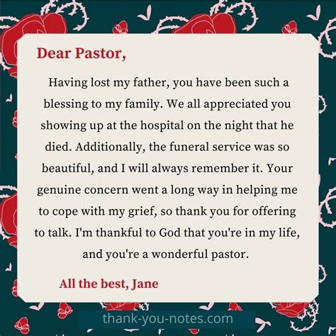 Notes of Appreciation for a Pastor or Teacher