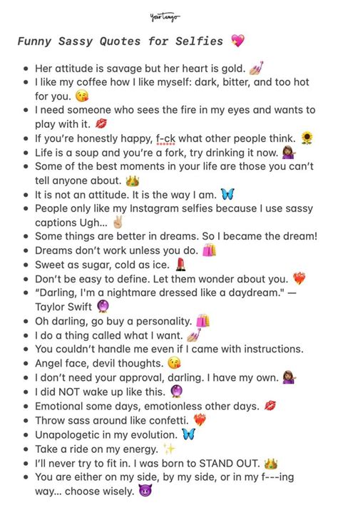 Sassy Captions for Your Fire Selfies