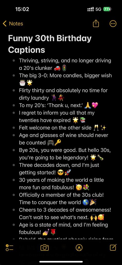 Short, Sweet & Perfect for a Post: 30th Birthday Quips