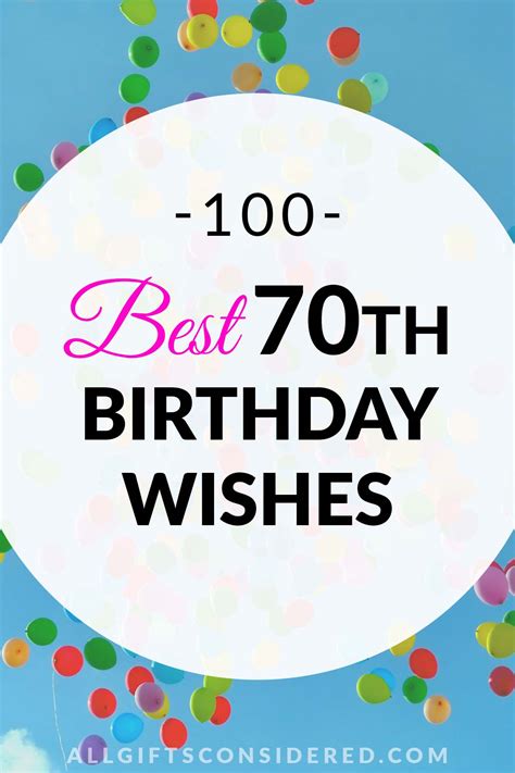 Short, Sweet & Septuagenarian: Simple Messages for a 70th Birthday